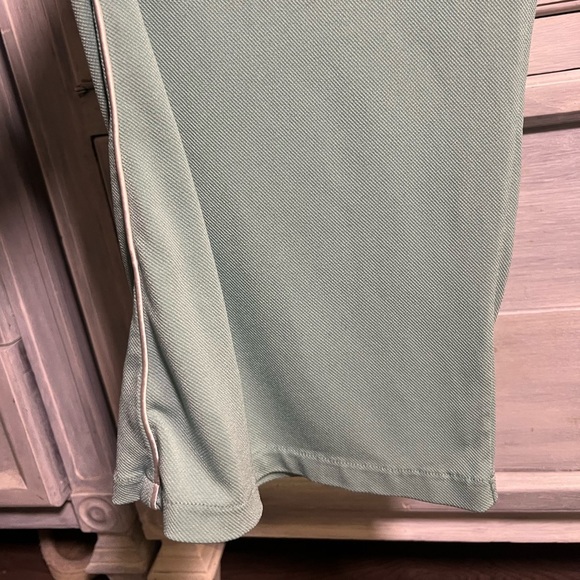 Zara Trafaluc Seagram Green‎ Stretch Striped Wide Leg Track Pants Athleisure - Picture 4 of 9